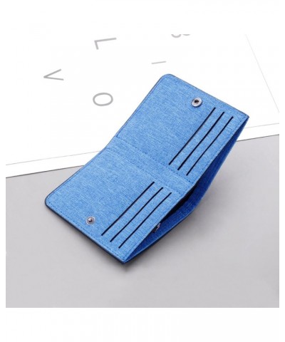 Fashion ID Short Wallet Hasp Canvas Solid Color Men Open Purse Multiple Card Slots Clutch Bag Mens (Grey, One Size) Blue One ...