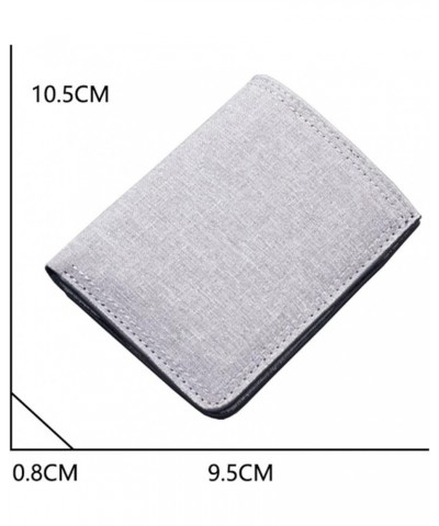 Fashion ID Short Wallet Hasp Canvas Solid Color Men Open Purse Multiple Card Slots Clutch Bag Mens (Grey, One Size) Blue One ...