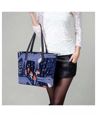 Womens Handbag Wolf Leather Tote Bag Top Handle Satchel Bags For Lady $16.45 Totes