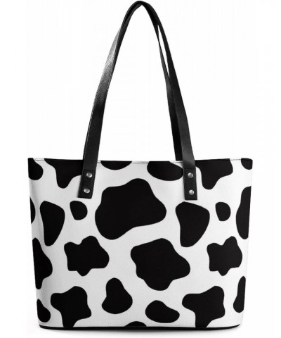 Womens Handbag Cow Pattern Leather Tote Bag Top Handle Satchel Bags For Lady $15.40 Totes