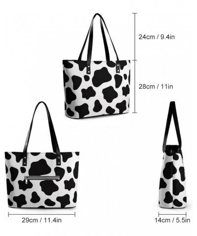 Womens Handbag Cow Pattern Leather Tote Bag Top Handle Satchel Bags For Lady $15.40 Totes