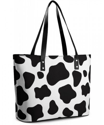 Womens Handbag Cow Pattern Leather Tote Bag Top Handle Satchel Bags For Lady $15.40 Totes