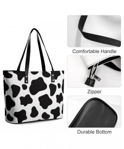 Womens Handbag Cow Pattern Leather Tote Bag Top Handle Satchel Bags For Lady $15.40 Totes