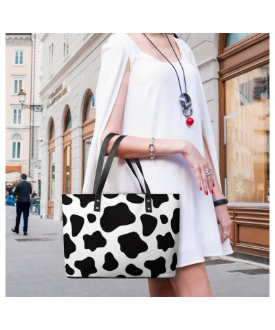 Womens Handbag Cow Pattern Leather Tote Bag Top Handle Satchel Bags For Lady $15.40 Totes