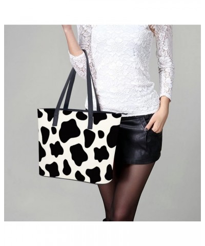 Womens Handbag Cow Pattern Leather Tote Bag Top Handle Satchel Bags For Lady $15.40 Totes