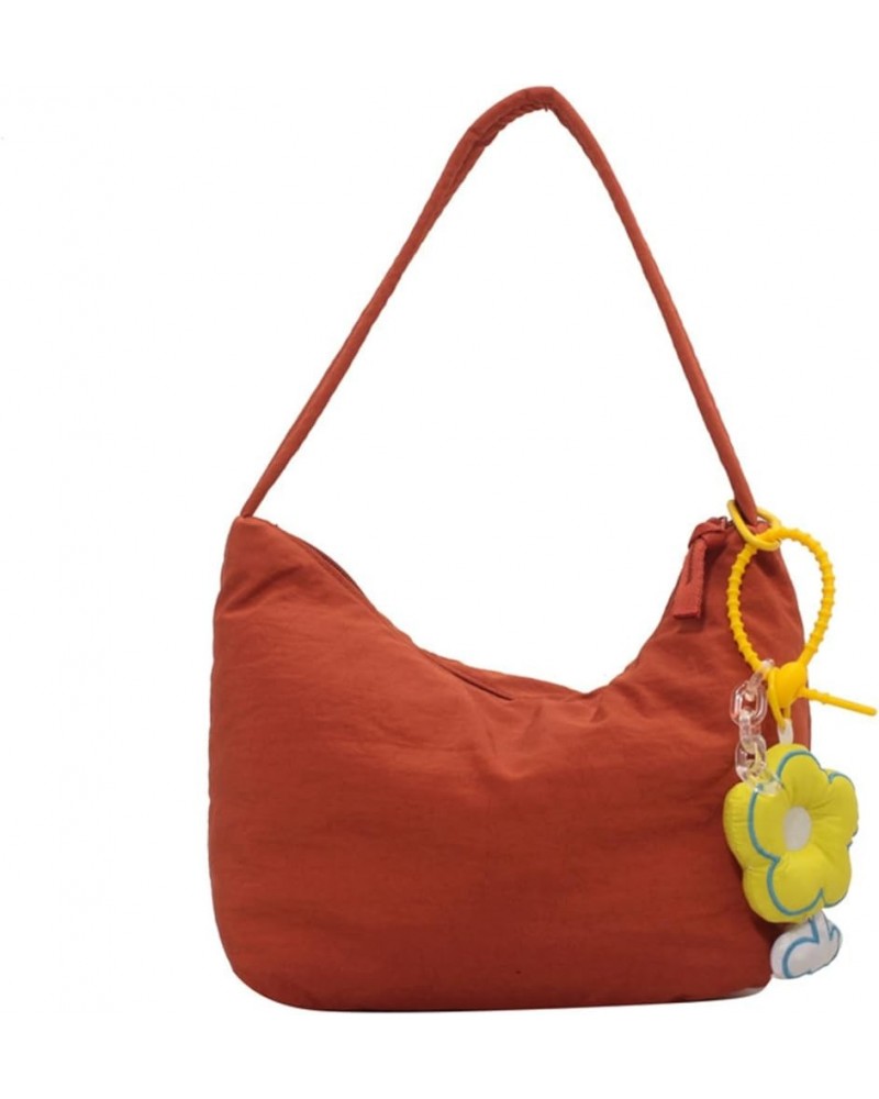 Casual Nylon Crossbody Bag for Women Canvas Shoulder Bag Hobo Bag Underarm Bag Handbag Orange $29.13 Totes