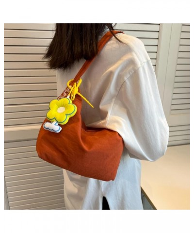 Casual Nylon Crossbody Bag for Women Canvas Shoulder Bag Hobo Bag Underarm Bag Handbag Orange $29.13 Totes