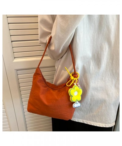 Casual Nylon Crossbody Bag for Women Canvas Shoulder Bag Hobo Bag Underarm Bag Handbag Orange $29.13 Totes