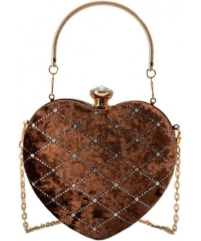 Women Heart Shaped Handbag Wedding Party Evening Bag Clutch Purse Designer Bag Cocktail Prom Satchel Crossbody Purse Brown $1...