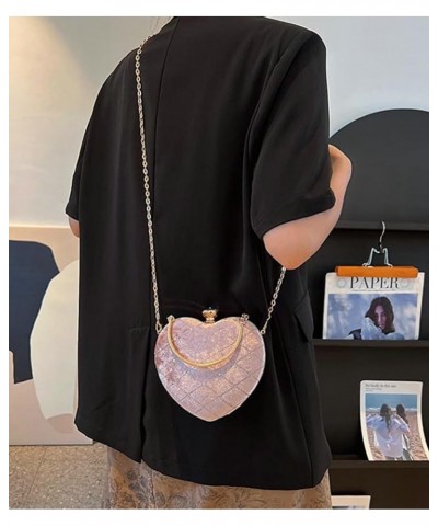 Women Heart Shaped Handbag Wedding Party Evening Bag Clutch Purse Designer Bag Cocktail Prom Satchel Crossbody Purse Brown $1...