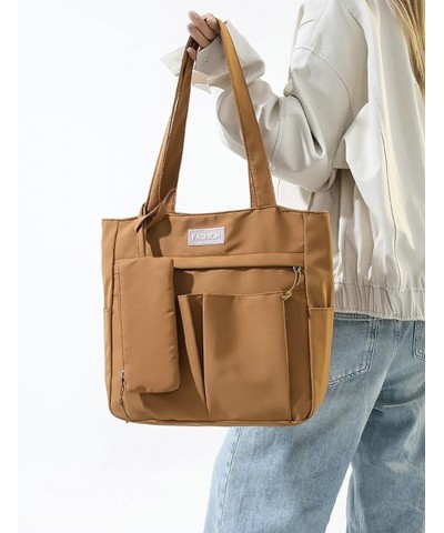 Nylon With Multiple Colors Large Capacity Casual Simple And Versatile Women's Tote Bag Shoulder Bag 2024 Brown $16.79 Shoulde...