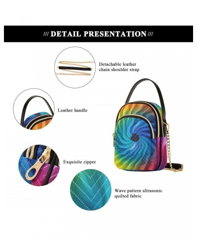 Tie Dye Rainbow Small Crossbody Purses for Women Crossbody Bags Fanny Packs Handbags Wallet Cell Phone Shoulder Purse for Wom...