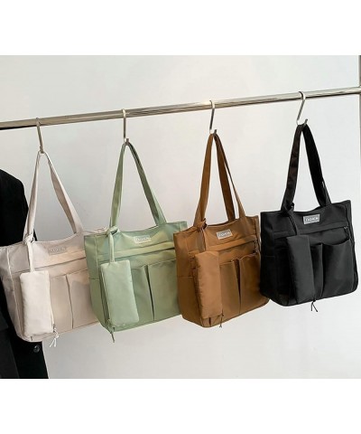 Nylon With Multiple Colors Large Capacity Casual Simple And Versatile Women's Tote Bag Shoulder Bag 2024 Brown $16.79 Shoulde...