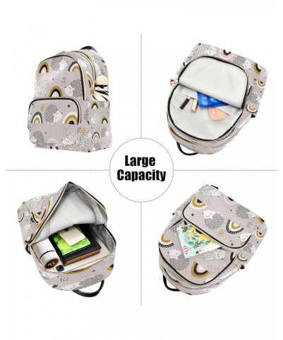 Rainbow Star Hedgehogs Women Backpack Purse Ladies Fashion Shoulder Bag Daypack Travel Bag 7.5L Small $13.64 Backpacks