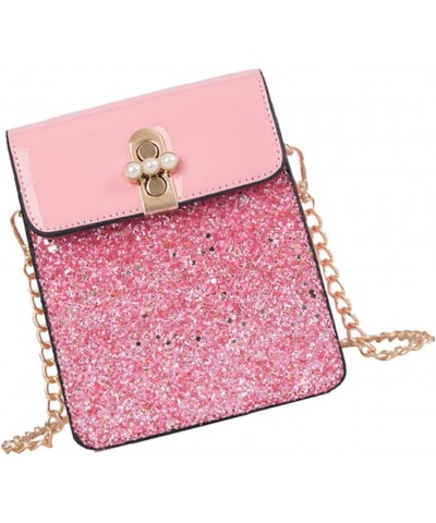 Pink Glitter Lady Bag Woman Pu Bag Crossbody Bag for Woman Cross Body Bag Pu Leather Shoulder Bag Fashion Crossbody Bag Pu Le...