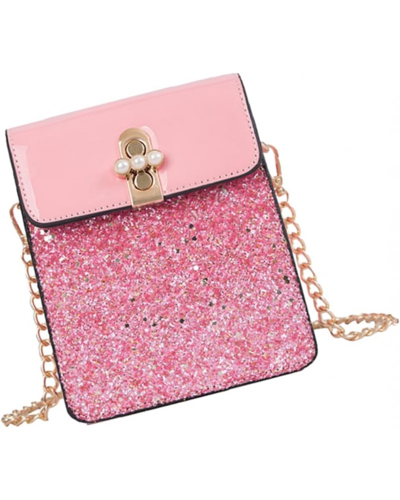 Pink Glitter Lady Bag Woman Pu Bag Crossbody Bag for Woman Cross Body Bag Pu Leather Shoulder Bag Fashion Crossbody Bag Pu Le...