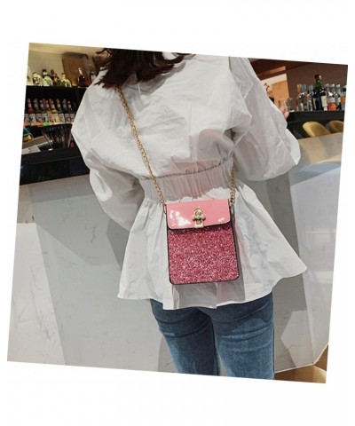 Pink Glitter Lady Bag Woman Pu Bag Crossbody Bag for Woman Cross Body Bag Pu Leather Shoulder Bag Fashion Crossbody Bag Pu Le...