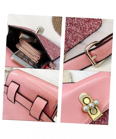 Pink Glitter Lady Bag Woman Pu Bag Crossbody Bag for Woman Cross Body Bag Pu Leather Shoulder Bag Fashion Crossbody Bag Pu Le...