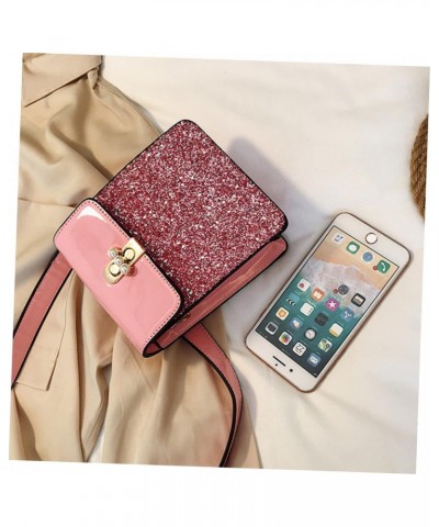 Pink Glitter Lady Bag Woman Pu Bag Crossbody Bag for Woman Cross Body Bag Pu Leather Shoulder Bag Fashion Crossbody Bag Pu Le...