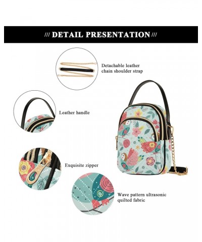 Beautiful Spring Bird Women's Crossbody Handbags Quilted Shoulder Bag with Chain Strap Trendy Cross Body Cell Phone Crossbody...