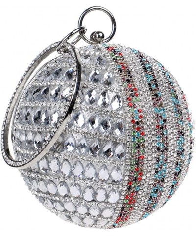 Women Handbag Evening Bag Clutches Purse Chain Dress Woven Wedding Rhinestones Silver $37.09 Evening Bags