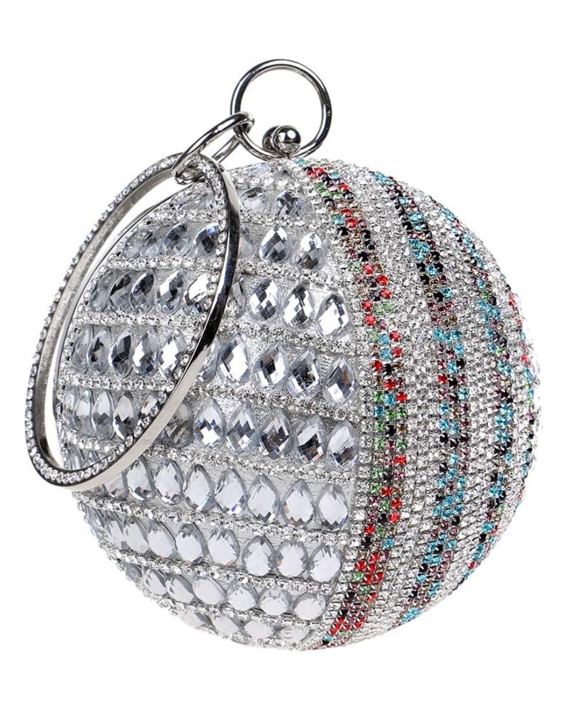 Women Handbag Evening Bag Clutches Purse Chain Dress Woven Wedding Rhinestones Silver $37.09 Evening Bags