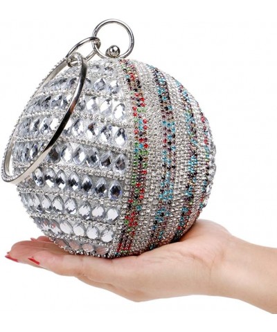 Women Handbag Evening Bag Clutches Purse Chain Dress Woven Wedding Rhinestones Silver $37.09 Evening Bags