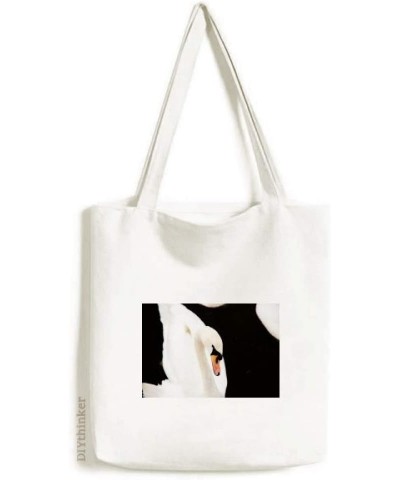 Terrestrial Organism Animal White Swan Tote Canvas Bag Shopping Satchel Casual Handbag $14.26 Totes