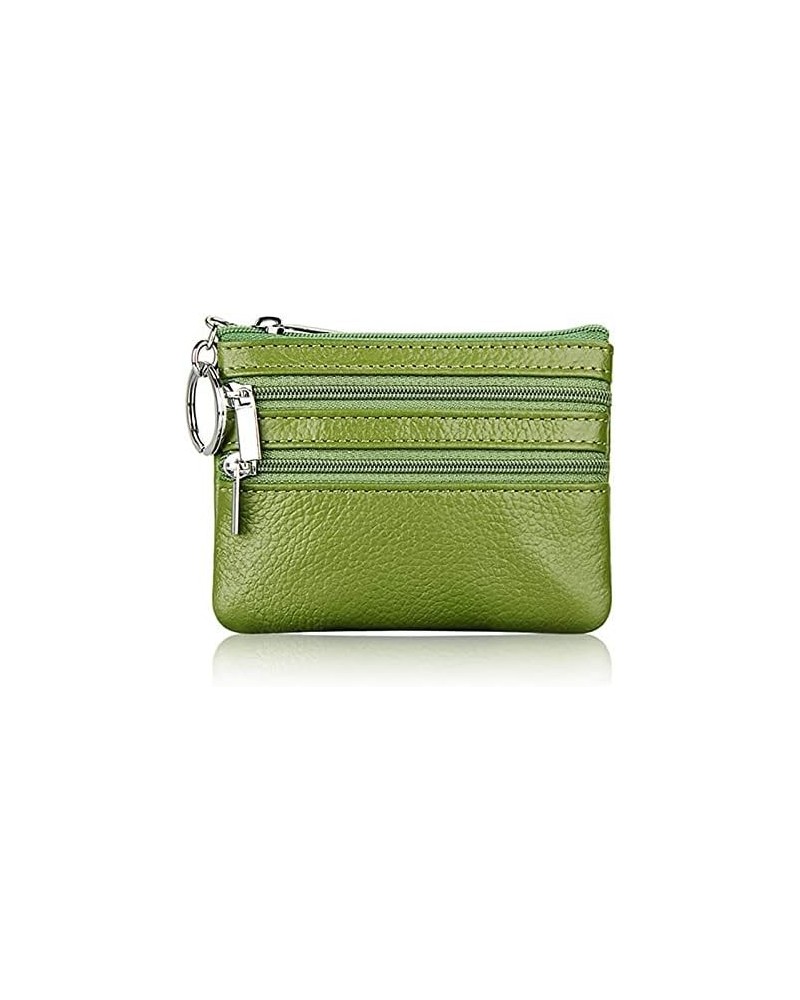 Fashion Leather Women Wallet Clutch One/Two Zip Female Short Small Coin Purse Soft Mini Card Cash Holder (Color : 2 Zip-Green...