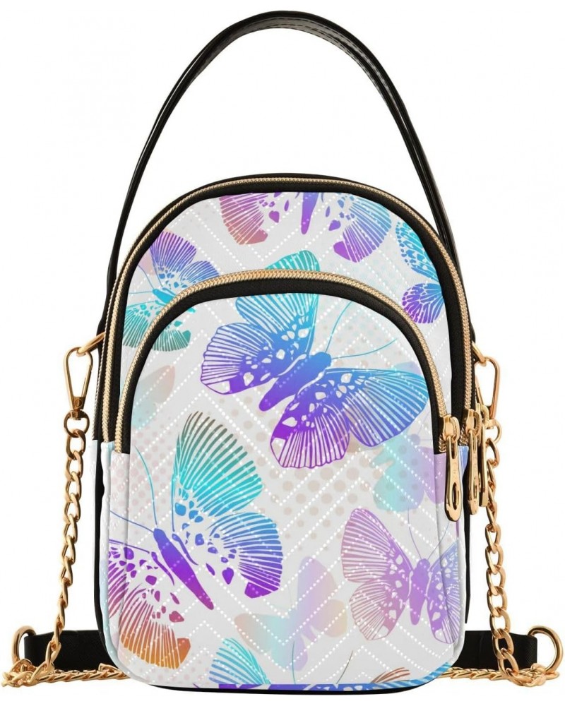 Butterfly Rainbow Crossbody Bags for Women Crossbody Purse Bag Mini Shoulder Bag with Chain Strap for Women $14.29 Crossbody ...