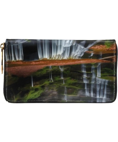 Waterfall View Women'S Wallet, Leather Large Capacity Clutch Bag, Women'S Cell Phone Clutch Bag, Credit Card Holder. $25.95 C...