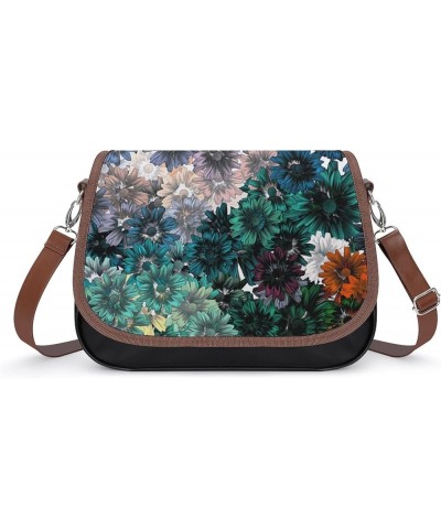 Printed Shoulder Crossbody Bag Leather Hobo Bags Medium Ladies Top Handles Satchels Oil Painting Flowers Color10 $27.35 Hobo ...