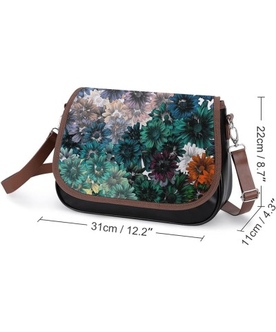 Printed Shoulder Crossbody Bag Leather Hobo Bags Medium Ladies Top Handles Satchels Oil Painting Flowers Color10 $27.35 Hobo ...