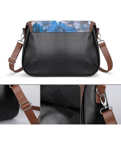 Printed Shoulder Crossbody Bag Leather Hobo Bags Medium Ladies Top Handles Satchels Oil Painting Flowers Color10 $27.35 Hobo ...