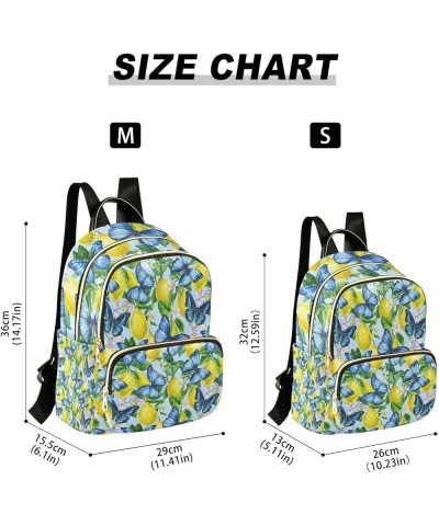 Small Backpack for Women Travel Bag Lemons with Blue Butterfly Daypack Purse Fashion Shoulder Bag Rucksack Small A108 $14.55 ...