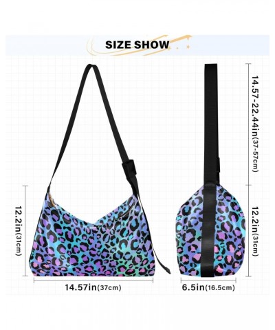 Leopard Print Cheetah Purple Womens Tote Bag Leather Shoulder Bag For Women Men Large Hobo Cross Body Bags Handbag $13.94 Totes