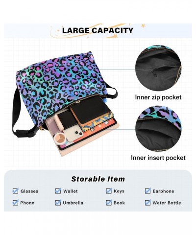 Leopard Print Cheetah Purple Womens Tote Bag Leather Shoulder Bag For Women Men Large Hobo Cross Body Bags Handbag $13.94 Totes