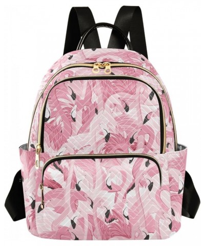 Mini Backpack Pink Flamingos Fashion Backpack Purse for Women,Handbag Shoulder Bag Casual Daypack, Ladies Gift for College Wo...