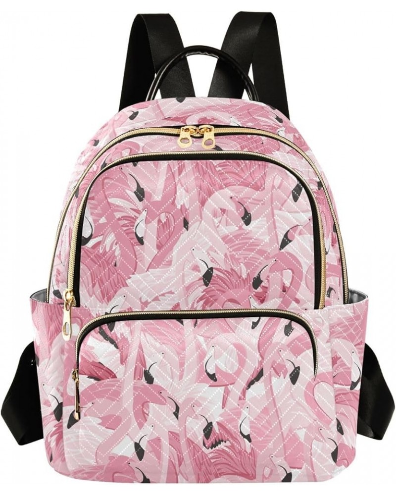 Mini Backpack Pink Flamingos Fashion Backpack Purse for Women,Handbag Shoulder Bag Casual Daypack, Ladies Gift for College Wo...