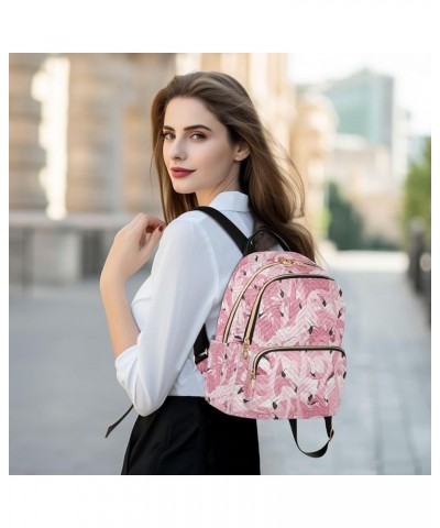 Mini Backpack Pink Flamingos Fashion Backpack Purse for Women,Handbag Shoulder Bag Casual Daypack, Ladies Gift for College Wo...