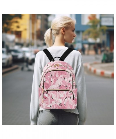 Mini Backpack Pink Flamingos Fashion Backpack Purse for Women,Handbag Shoulder Bag Casual Daypack, Ladies Gift for College Wo...