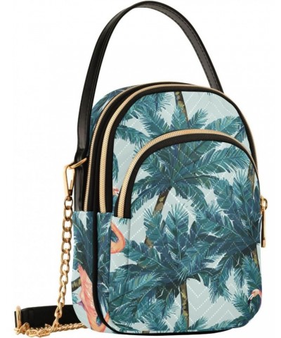 Flamingo Palm Tree Crossbody Bags for Women Small Chain Purse Shoulder Bag Hand Bag for Trip Work Gifts $14.03 Shoulder Bags