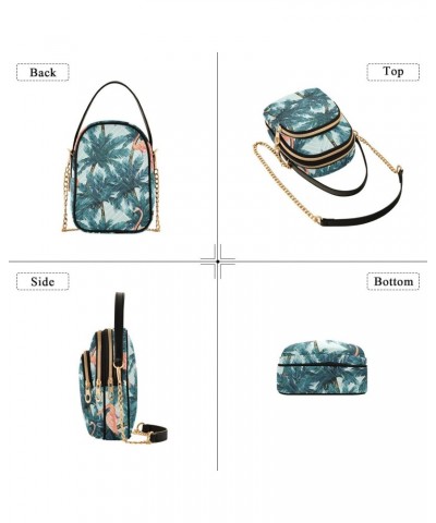 Flamingo Palm Tree Crossbody Bags for Women Small Chain Purse Shoulder Bag Hand Bag for Trip Work Gifts $14.03 Shoulder Bags