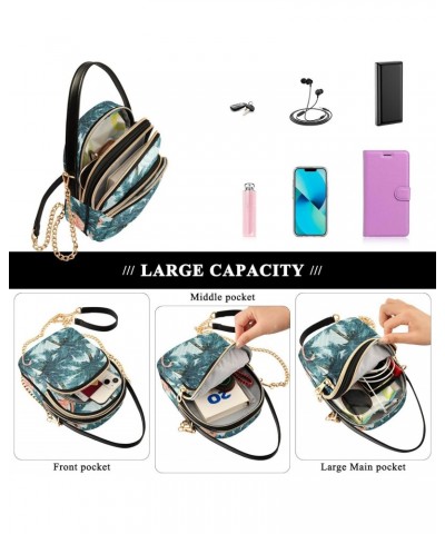 Flamingo Palm Tree Crossbody Bags for Women Small Chain Purse Shoulder Bag Hand Bag for Trip Work Gifts $14.03 Shoulder Bags