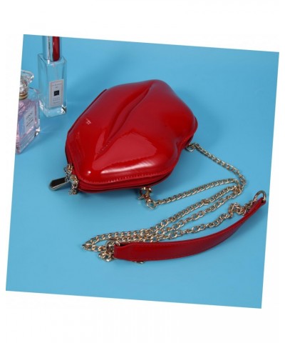 3pcs Crossbody Purse Crossbody Bag Cross Body Purse Lips Shaped Bags Chain Bags Crossbody Shoulder Bag Wild South Girl Red $2...