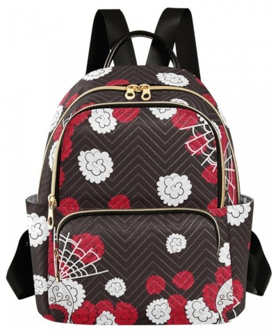 Sugar Skull Flower Black Casual Fashion Polyester Travel Rucksack Shoulder Bag Color Medium $19.23 Backpacks