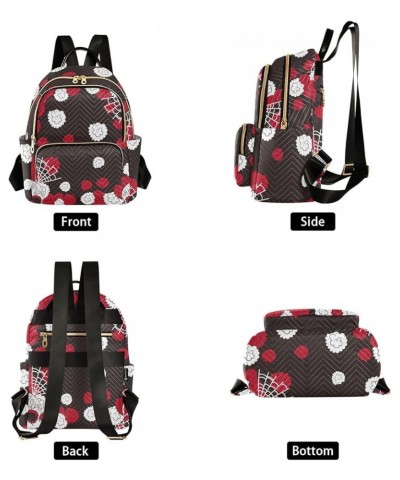 Sugar Skull Flower Black Casual Fashion Polyester Travel Rucksack Shoulder Bag Color Medium $19.23 Backpacks