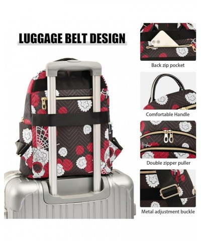 Sugar Skull Flower Black Casual Fashion Polyester Travel Rucksack Shoulder Bag Color Medium $19.23 Backpacks