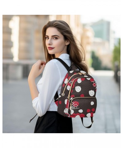 Sugar Skull Flower Black Casual Fashion Polyester Travel Rucksack Shoulder Bag Color Medium $19.23 Backpacks