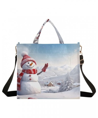 Christmas Snowman Crossbody Bag Women Corduroy Tote Bags Casual Shoulder Handbag Hobo Messenger Bag, S $13.39 Totes